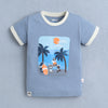 BUMZEE Grey & Lemon Boys Half Sleeves T-shirt & Short Set