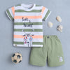 White & Green Boys Half Sleeves T-shirt & Short Set