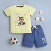 BUMZEE Yellow & Blue Boys Half Sleeves T-shirt & Short Set