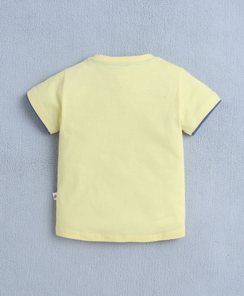 Bumzee Yellow & Blue Animal Print T-Shirt & Short Set, Half Sleeves, 100% Cotton (Style Peb11136)