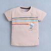 BUMZEE Peach & Grey Boys Half Sleeves T-shirt & Short Set