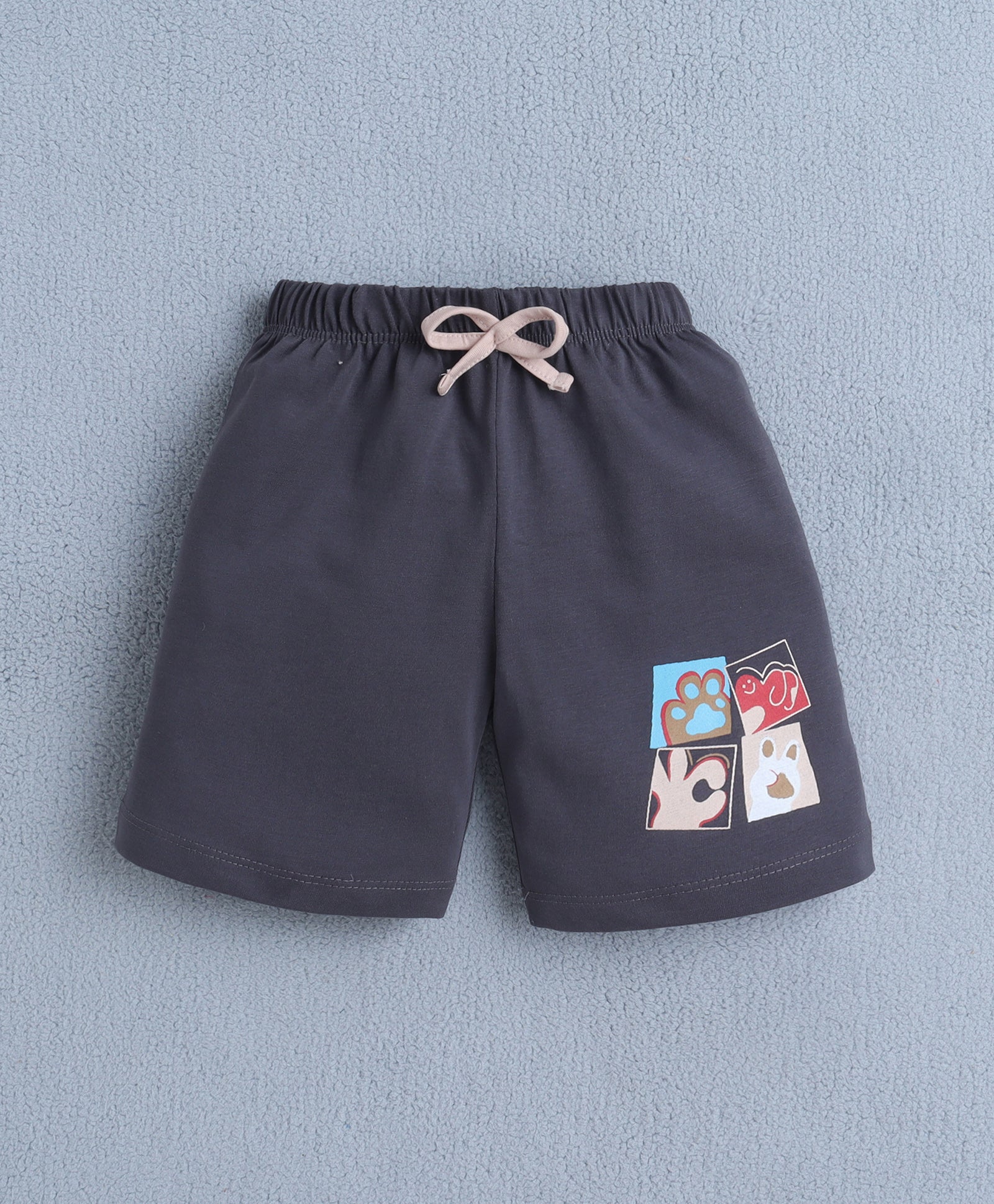 BUMZEE Peach & Grey Boys Half Sleeves T-shirt & Short Set