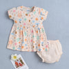 Peach Girls Cap Sleeves Frock With Panty
