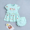 Mint Green Girls Cap Sleeves Frock With Panty