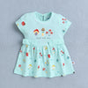 Mint Green Girls Cap Sleeves Frock With Panty