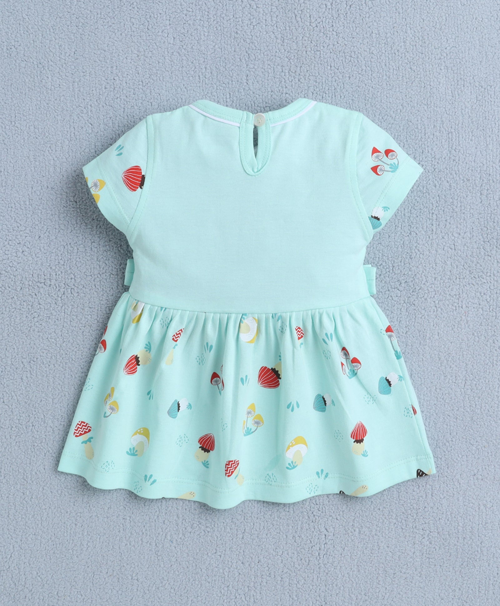 Mint Green Girls Cap Sleeves Frock With Panty
