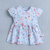 Sky Blue Girls Cap Sleeves Frock With Panty