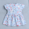 Sky Blue Girls Cap Sleeves Frock With Panty