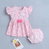 Pink Girls Cap Sleeves Frock With Panty