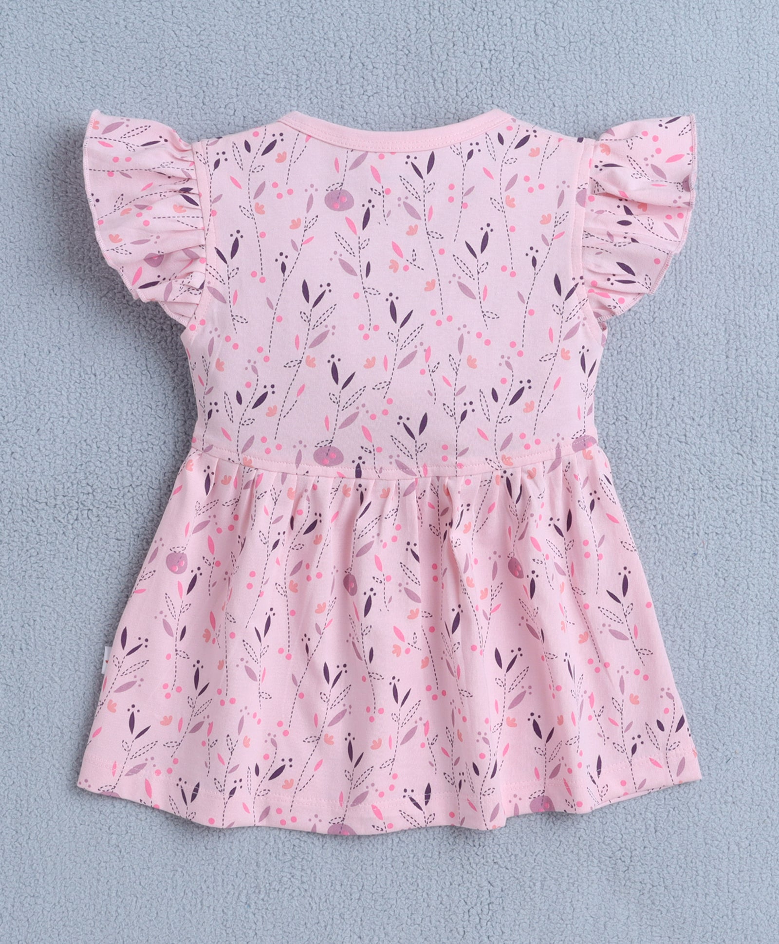 Pink Girls Cap Sleeves Frock With Panty