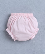 Bumzee Pink Floral Print Frock, Cap Sleeves, 100% Cotton, with Panty