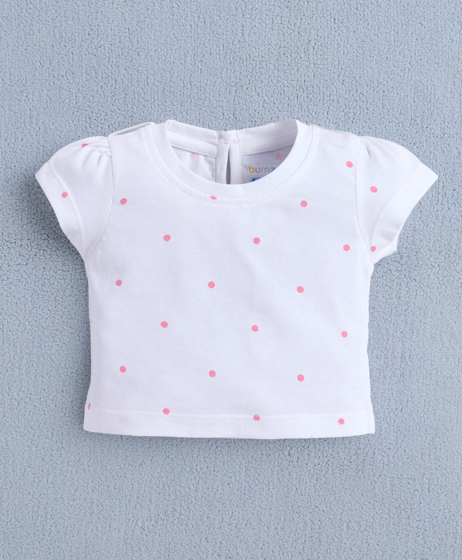 Pink & White Girls Cap Sleeves Frock With Inner Top & Panty