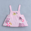Pink & White Girls Cap Sleeves Frock With Inner Top & Panty