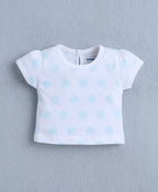 Sky Blue Polka Dot Frock, Cap Sleeves