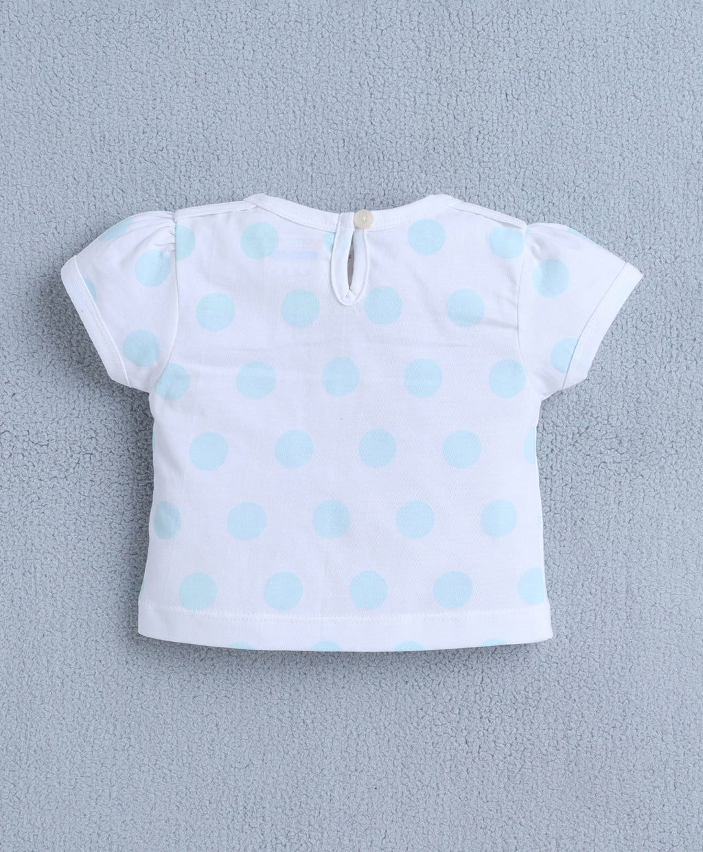 Sky Blue Polka Dot Frock, Cap Sleeves