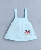 Sky Blue Polka Dot Frock, Cap Sleeves