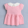 Pink & Cream Girls Cap Sleeves Frock With Panty