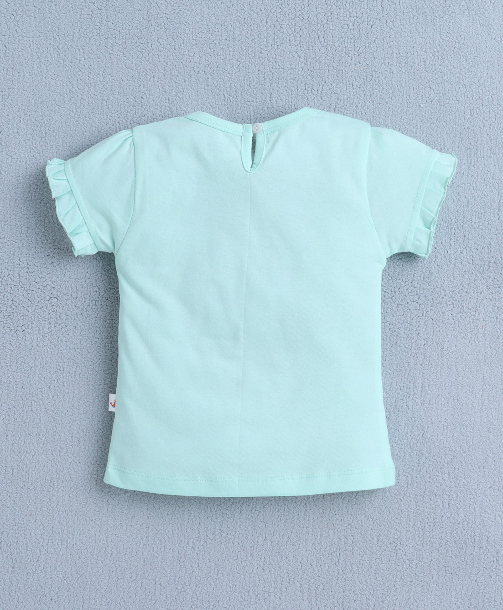 BUMZEE Mint & Navy Girls Cap Sleeves Top & Skirt Set