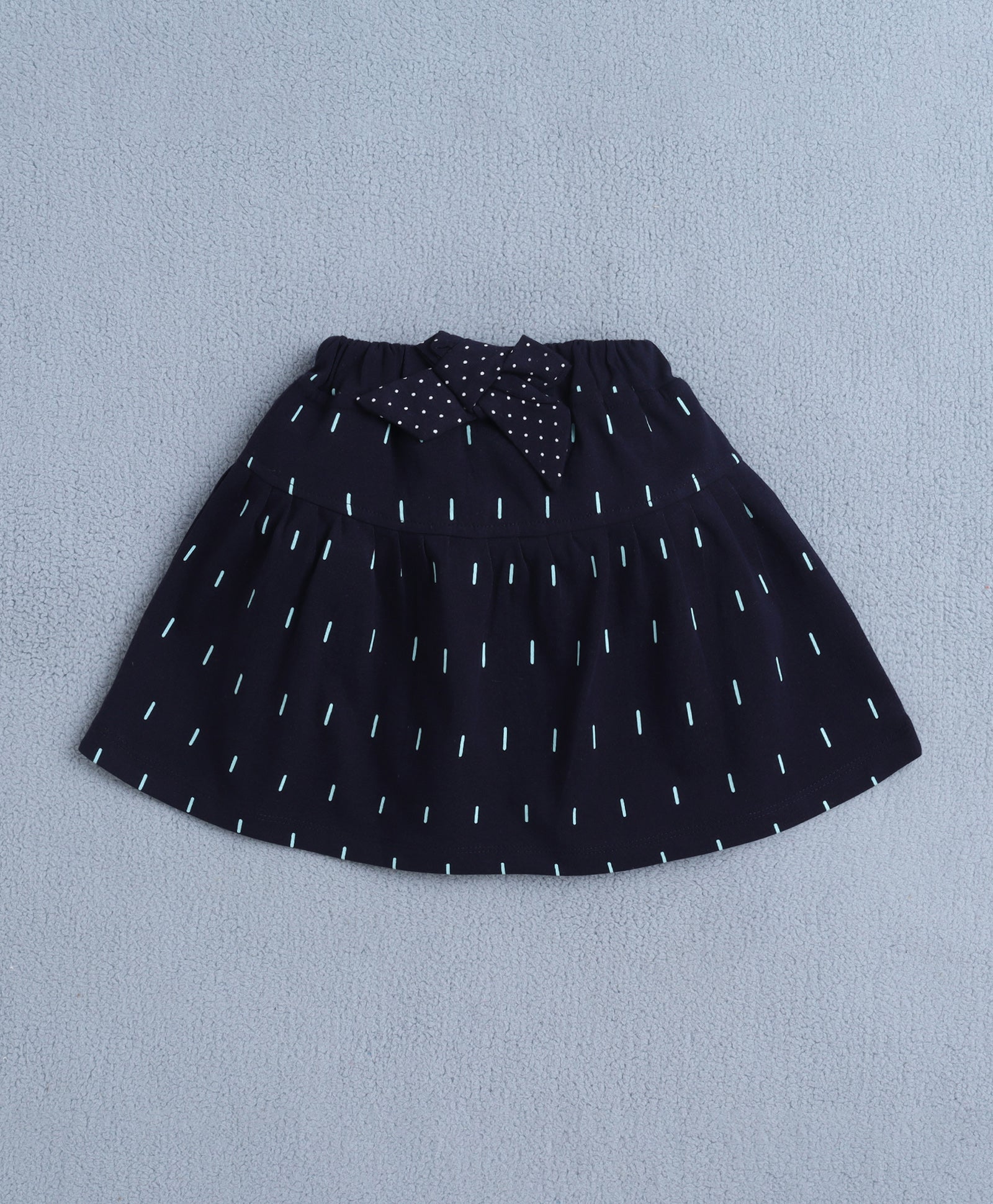 BUMZEE Mint & Navy Girls Cap Sleeves Top & Skirt Set