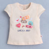 BUMZEE Peach & Coral Girls Cap Sleeves Top & Skirt Set