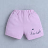 BUMZEE Navy & Lavender Girls Cap Sleeves T-shirt & Short Set