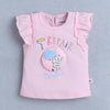 BUMZEE Pink & Navy Girls Cap Sleeves T-shirt & Short Set