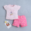 BUMZEE Baby Pink & Pink Girls Cap Sleeves T-shirt & Short Set