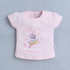 BUMZEE Baby Pink & Pink Girls Cap Sleeves T-shirt & Short Set