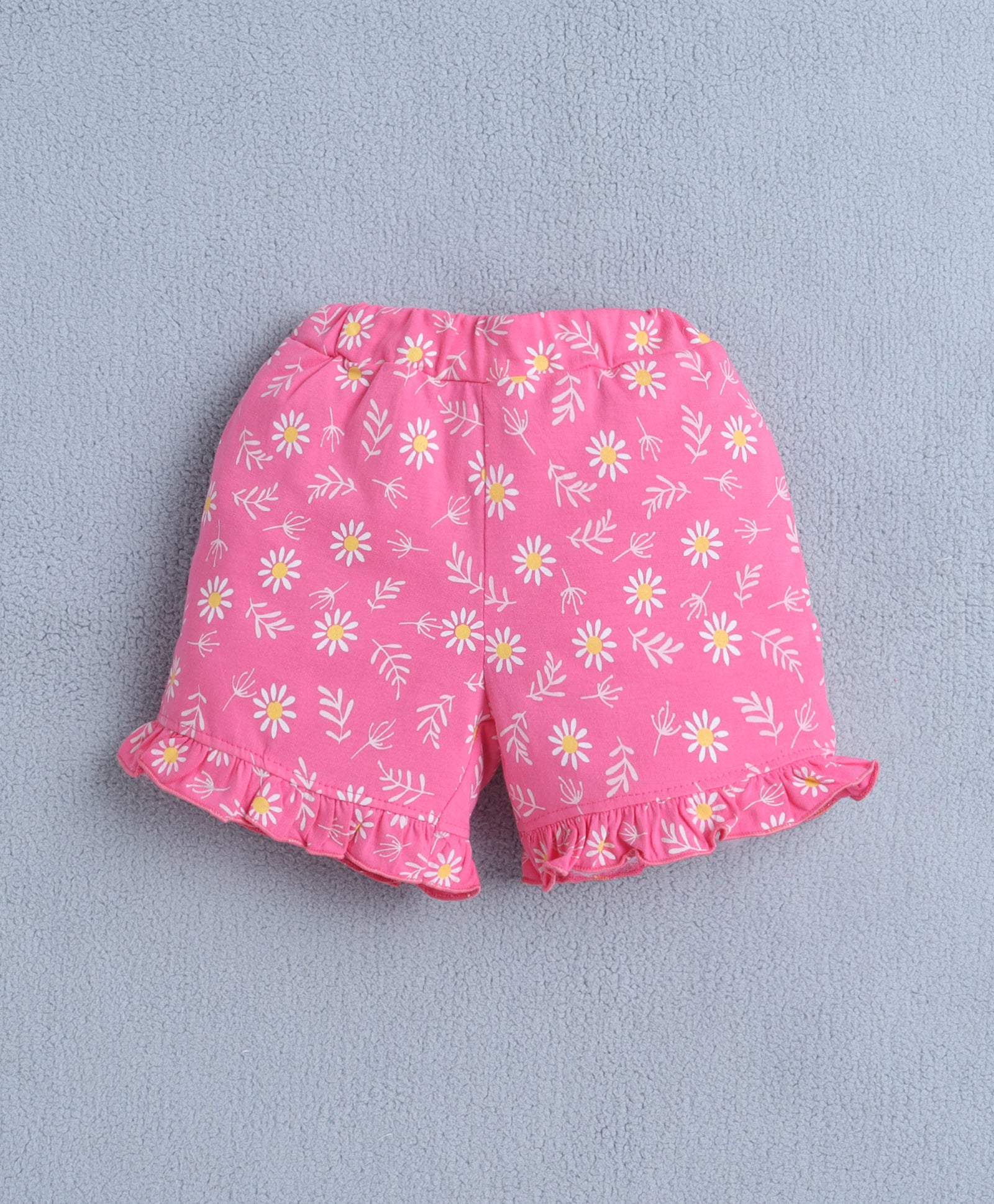 BUMZEE Baby Pink & Pink Girls Cap Sleeves T-shirt & Short Set