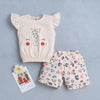 BUMZEE Peach Girls Cap Sleeves T-shirt & Short Set