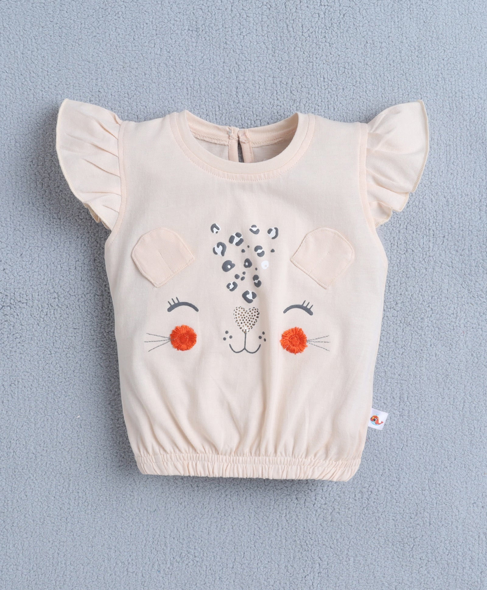 BUMZEE Peach Girls Cap Sleeves T-shirt & Short Set