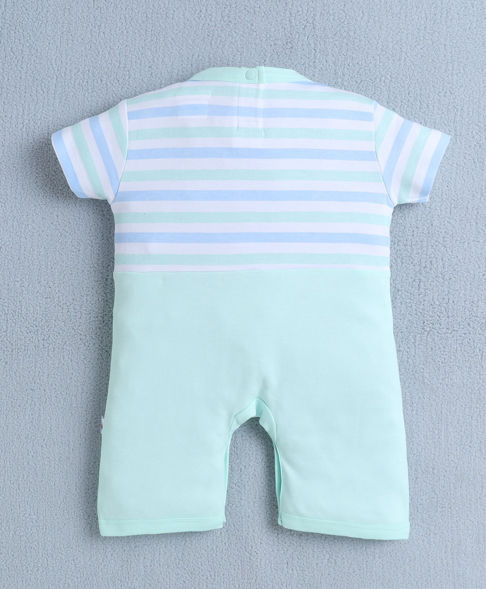 Mint Green Boys Half Sleeves Thigh Length Romper