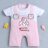 Pink Girls Half Sleeves Thigh Length Romper