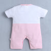 Pink Girls Half Sleeves Thigh Length Romper