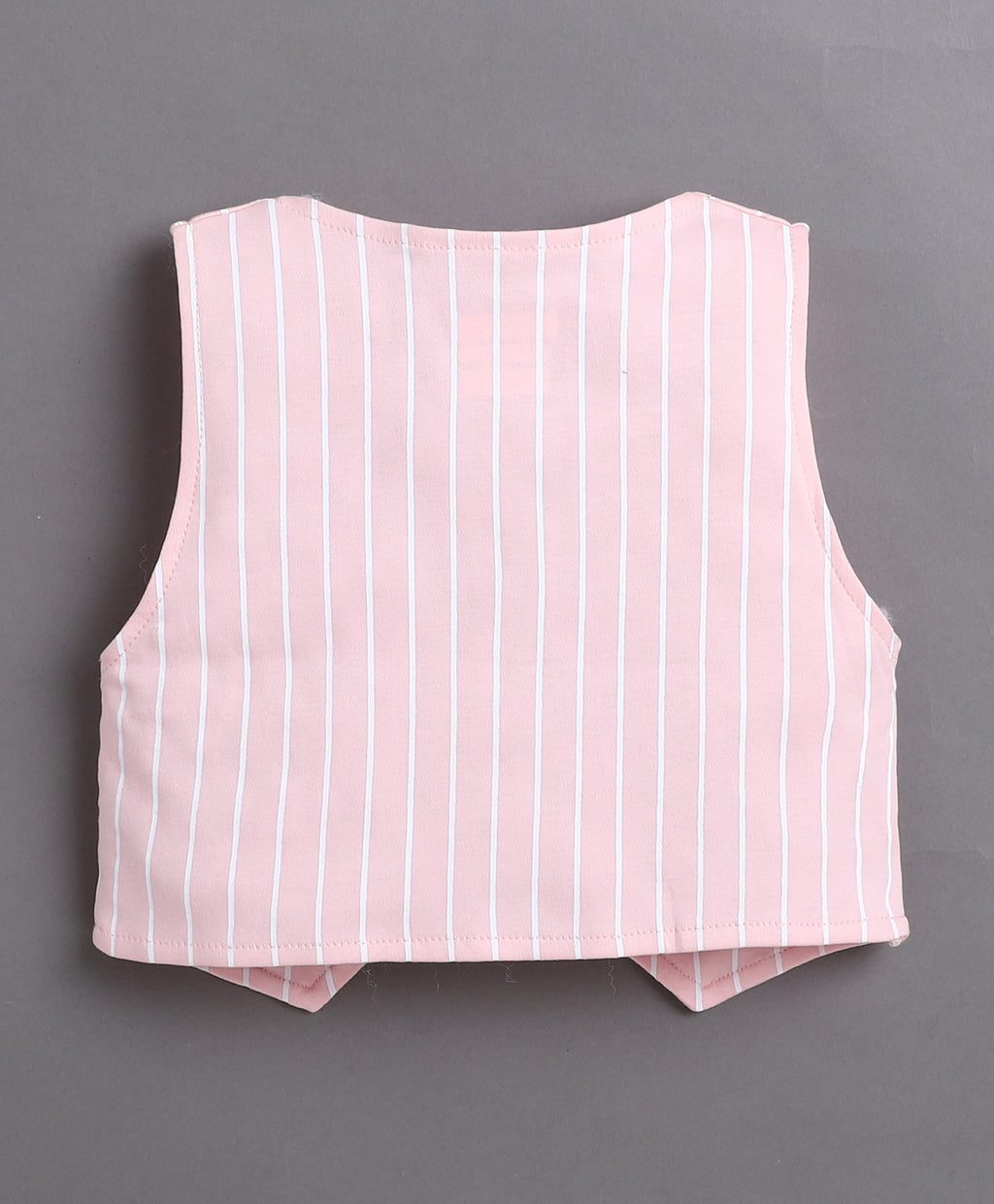 Bumzee White & Pink Striped Formal Set, Full Sleeves, 100% Cotton