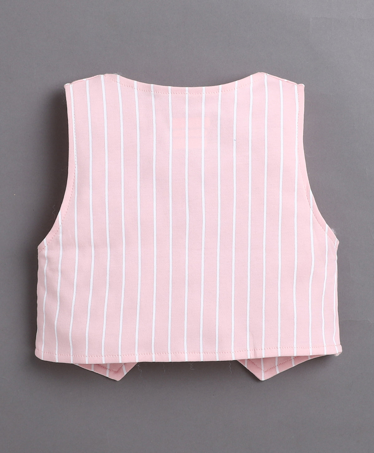 Bumzee White & Pink Striped Formal Set, Full Sleeves, 100% Cotton