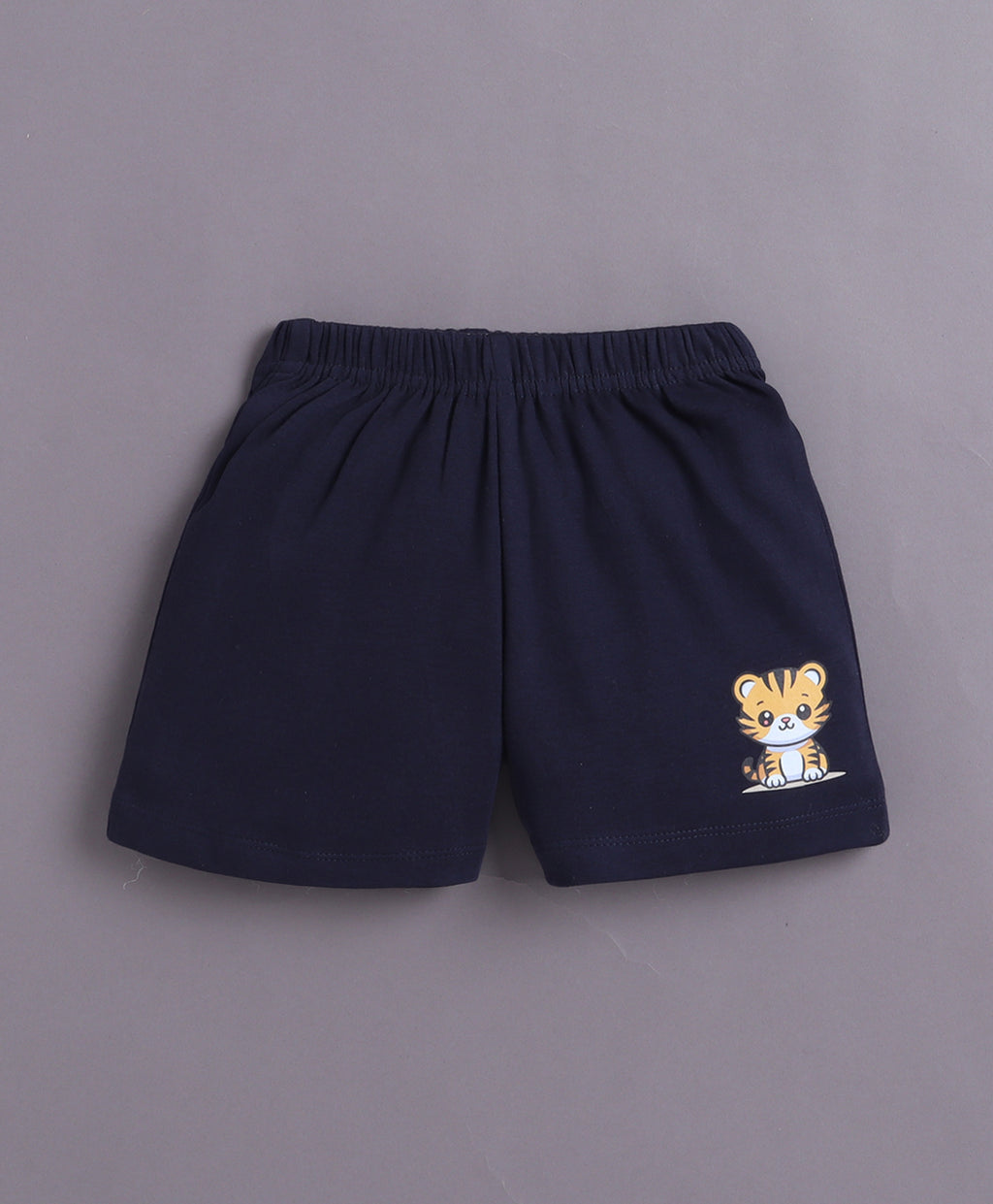 Bumzee Navy & Mustard Cut & Sew T-Shirt & Short Set, Half Sleeves, 100% Cotton