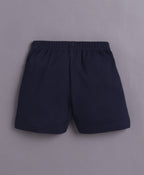 Bumzee Navy & Mustard Cut & Sew T-Shirt & Short Set, Half Sleeves, 100% Cotton