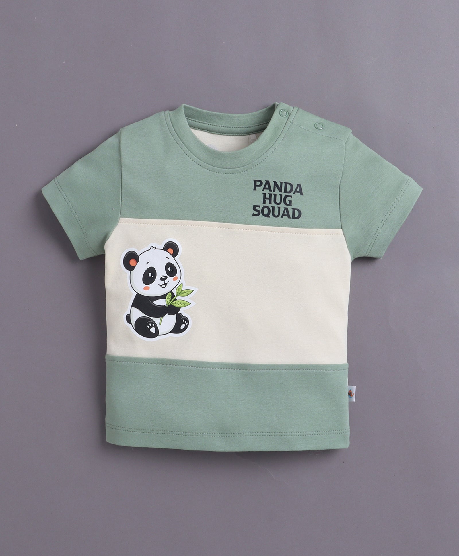 BUMZEE Green & Beige Boys Half Sleeves T-shirt & Short Set