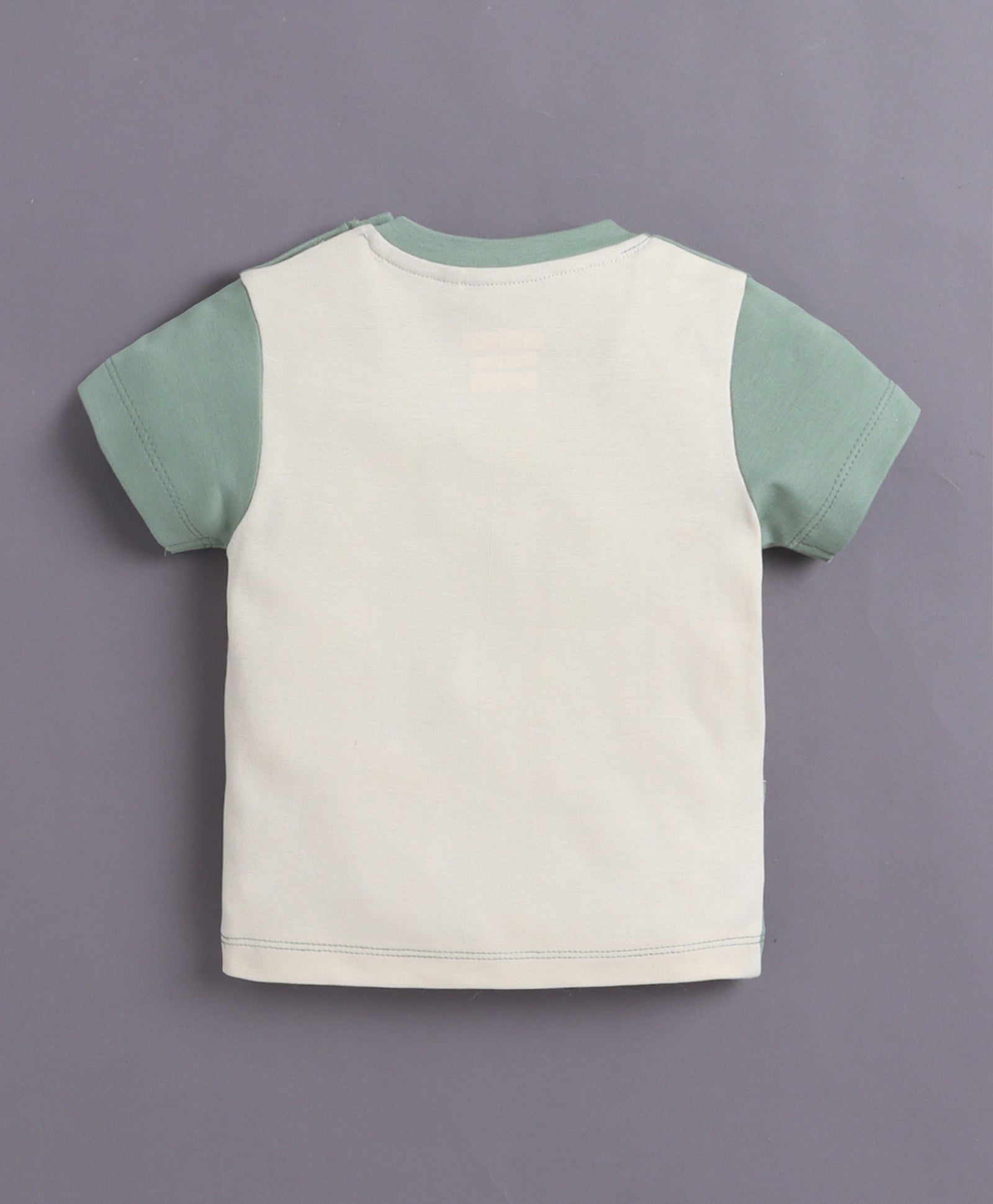 BUMZEE Green & Beige Boys Half Sleeves T-shirt & Short Set