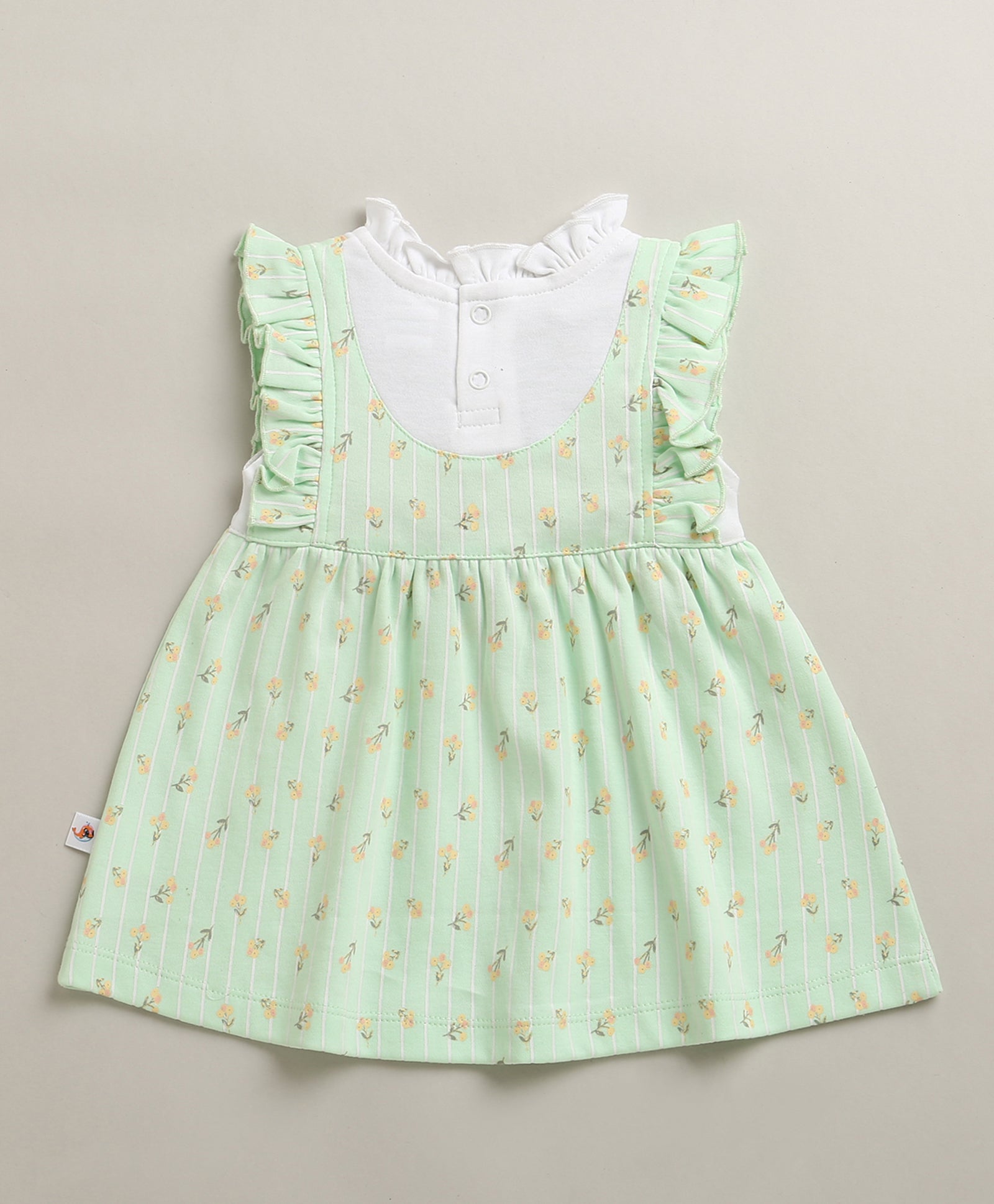 Mint Green Girls Cap Sleeves Frock With Panty