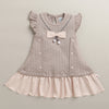 Grey Girls Cap Sleeves Frock With Panty