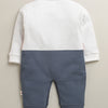Blue & Pink Boys Full Sleeves Fancy Party Wear Sleepsuit With Attached Tie