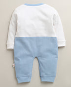 Bumzee Blue & Peach Sleepsuit, Full Sleeves, 100% Cotton