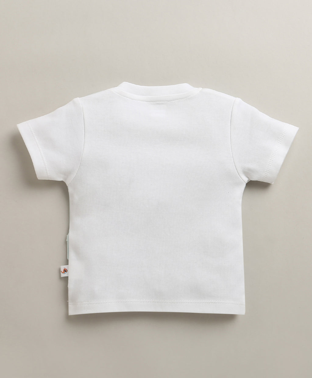 Bumzee White & Beige Jacket Set, Half Sleeves, 100% Cotton (Style Peb11171)