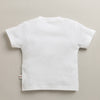 White & Beige Boys Half Sleeves T-shirt & Short Set Attached Jacket