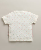 Bumzee White & Grey Jacket Set, Half Sleeves, 100% Cotton