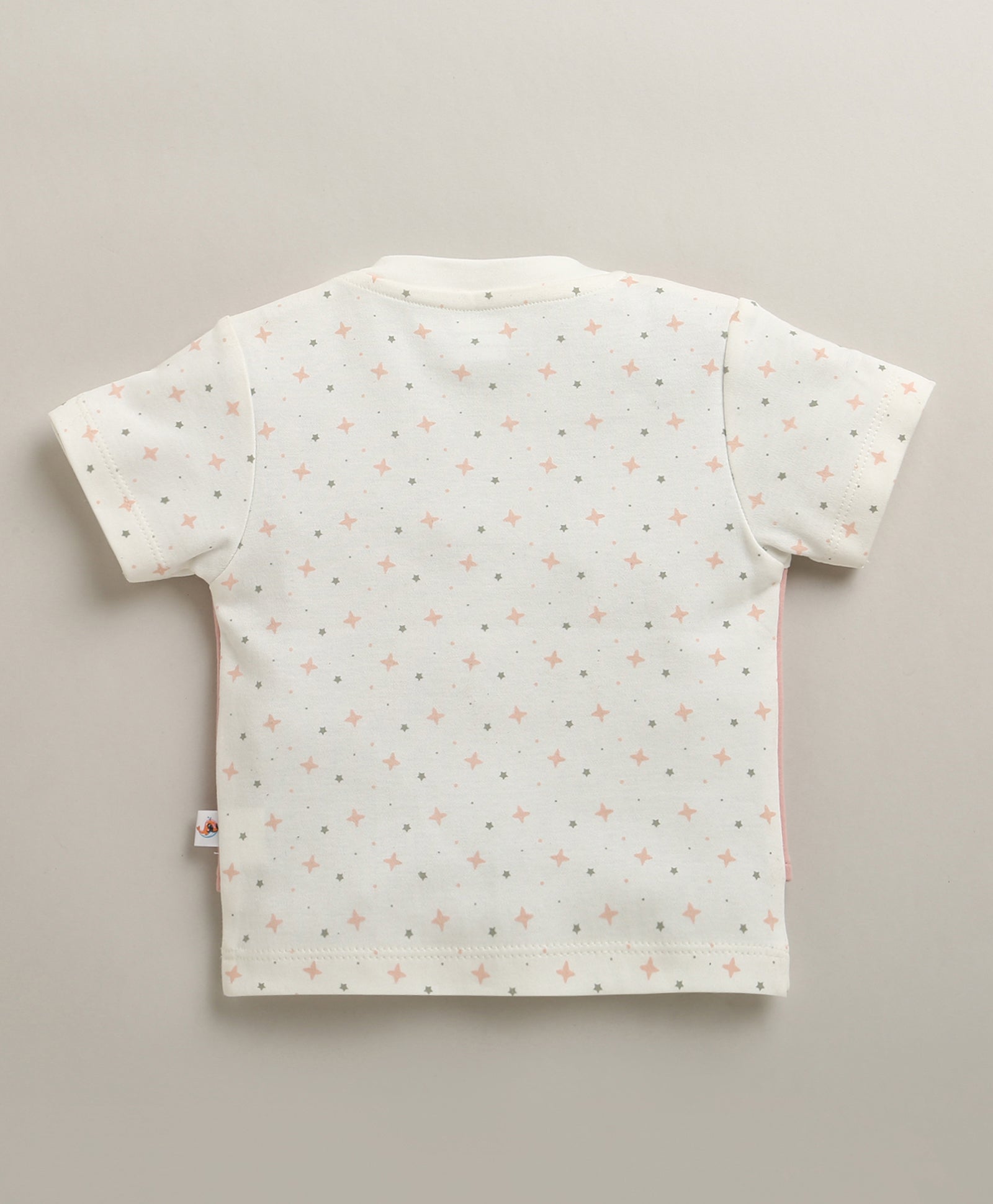 White & Grey Boys Half Sleeves T-shirt & Short Set Attached Jacket