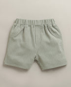 Bumzee White & Grey Jacket Set, Half Sleeves, 100% Cotton