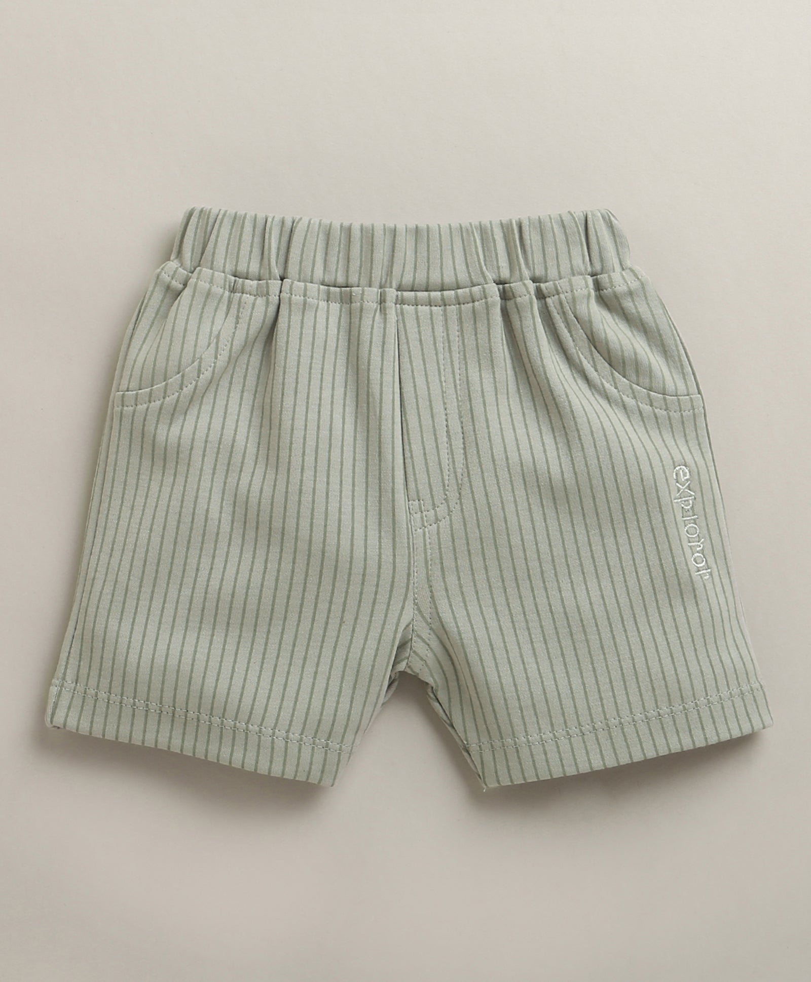 White & Grey Boys Half Sleeves T-shirt & Short Set Attached Jacket